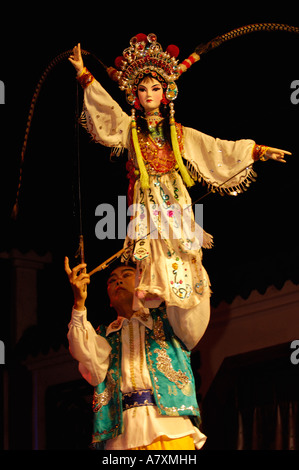 Stick-spectacle de marionnettes (La beauté du monde), l'Opéra du Sichuan Feng Shu Ya Yun Tea House dans Chengdue, Province du Shaanxi, Chine Banque D'Images