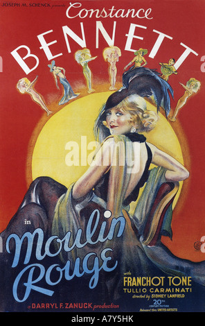 MOULIN ROUGE affiche pour 1934 TCF film avec Constance Bennett Banque D'Images