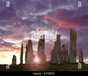 Fr - Outer Hebrides : callanish standing stones sur l'île de Lewis Banque D'Images