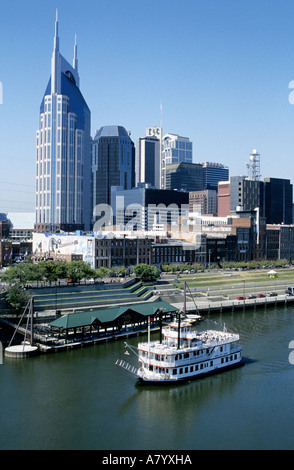 United States, New York, Nashville, des bateaux de croisière sur la rivière Cumberland Banque D'Images