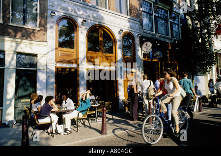 Pays-bas, le nord de la Province de Hollande, Amsterdam, Van Puffelen Café, Prinsengracht 375 Banque D'Images