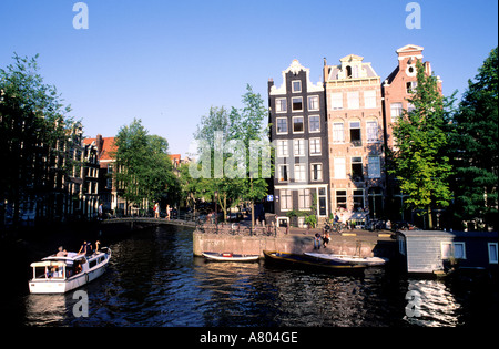 Pays-bas, le nord de la Hollande, Amsterdam, Province de Jordaan, le Brouwersgracht Banque D'Images