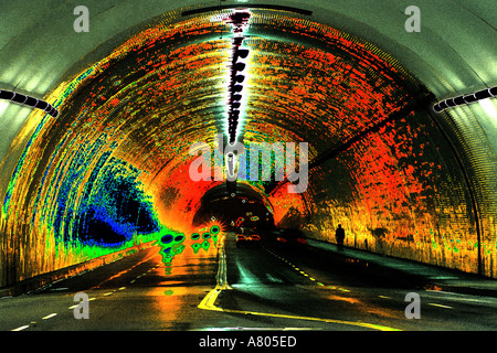 Deuxième Rue tunnel dans Los Angeles California Banque D'Images