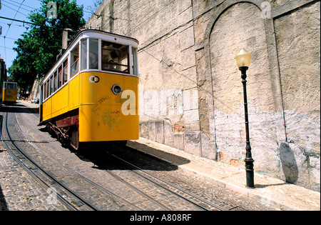 Portugal, Lisbonne, Province Estramadura, chariot à Baixa reliant les quartiers de Bairro Alto Banque D'Images