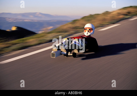 France, Bouches du Rhône, extrême, street luge Banque D'Images