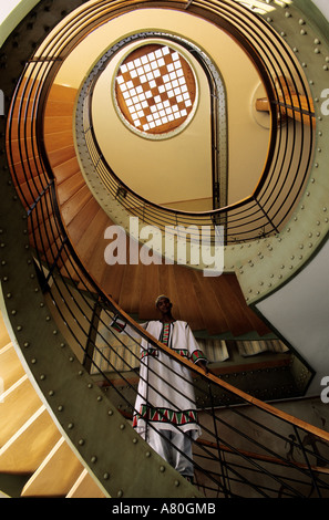 L'Egypte, la Nubie, le lac Nasser, croisière sur la rue Kasr Ibrim, le grand escalier Banque D'Images