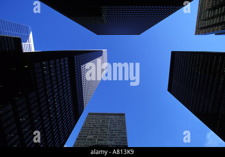 Le Canada, l'Ontario, Toronto, Dominion Centre, les tours de l'architecte Mies van der Rohe Banque D'Images