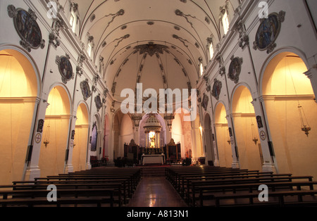 L'Espagne, Îles Baléares, Ibiza, Eivissa, la cathédrale Banque D'Images