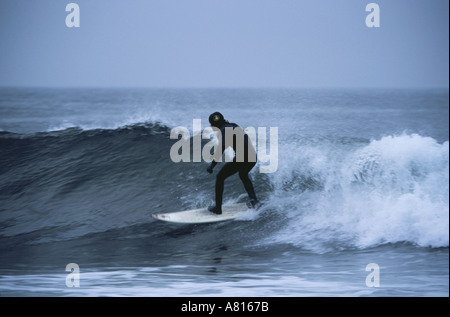 Surf en hiver, la Norvège Banque D'Images