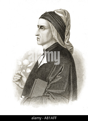 Dante Alighieri, 1265-1321. Poète italien. Banque D'Images