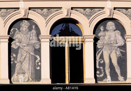 République tchèque, Prague, Nove Mesto, face à la place Wenceslas Banque D'Images