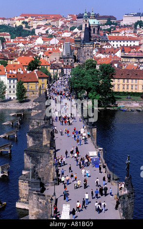 République tchèque, Prague, le Pont Charles Banque D'Images