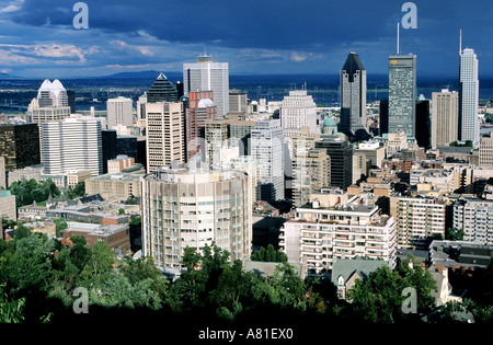 Canada, Québec, Montréal, le Mont-Royal, vue sur le centre-ville depuis le belvédère Banque D'Images