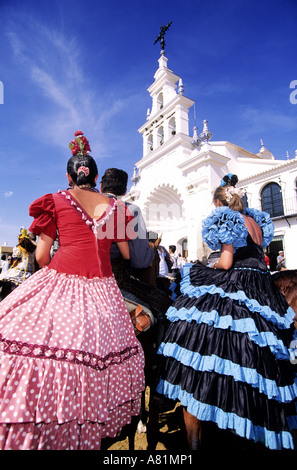 Espagne, Andalousie, Séville région, El Rocio pilgrimage (Pentecôte) Banque D'Images