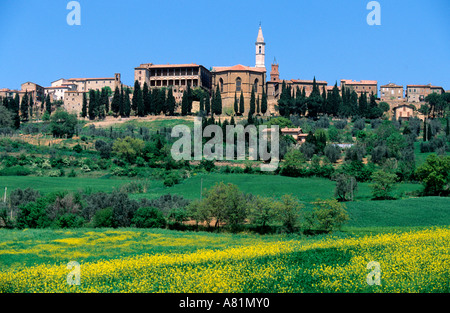 Italie, Toscane, Pienza village situé au sud de Sienne Banque D'Images