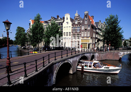 Pays-bas, le nord de la Province de Hollande, Amsterdam, le centre-ville de canals Banque D'Images