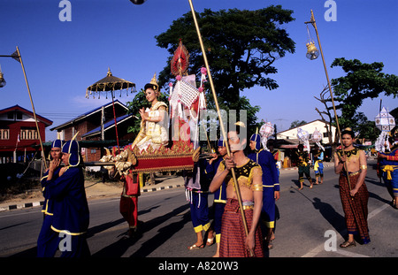 La Thaïlande, le parc historique de Sukhothai,, Loi Krathong festival (novembre) Banque D'Images