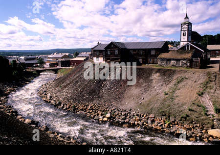 La Norvège, Røros ville, une ancienne ville minière (cuivre), classé Patrimoine Mondial par l'UNESCO Banque D'Images