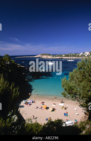 Cala de Portinatx, Ibiza, Baléares, Espagne Banque D'Images