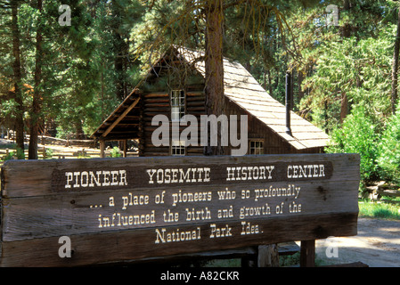Le Pioneer Yosemite History Center dans le Parc National de Yosemite Wawona Site du patrimoine mondial de Californie Banque D'Images
