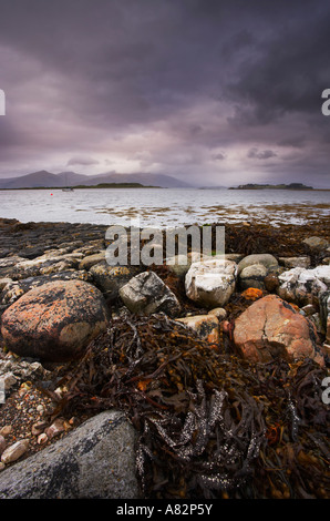 Vue depuis le port à Port Appin à sur le Loch Linnhe vers Lismore Banque D'Images