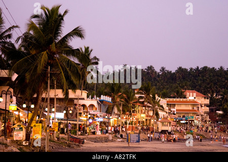 L'Inde Kerala Kovallam beach sunset Banque D'Images