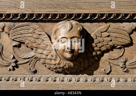 Chérubin en bois sculpté Banque D'Images