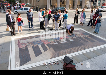 Peintre de la rue Trafalgar Square London Banque D'Images