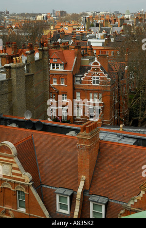 Horizon de Londres toit de manoir victorien bloc donnant au nord de Chelsea Londres Angleterre Royaume-Uni HOMER SYKES Banque D'Images