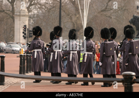 L'évolution des Reines garde à Buckingham Palace, Londres. Banque D'Images