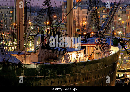 Bateau à voile Musée Rickmer Rickmers dans le port de Hambourg, Allemagne Banque D'Images