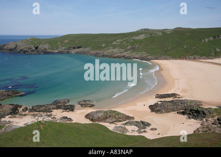 Lossit distant bay beach surf ile d'Islay scotland uk go Banque D'Images