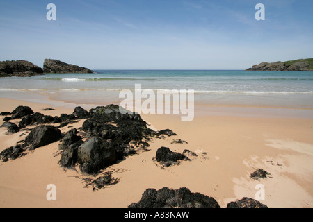 Lossit distant bay beach surf ile d'Islay scotland uk go Banque D'Images