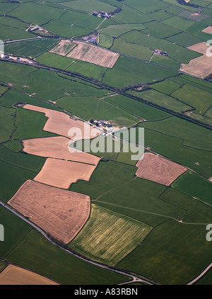 Mosaïque de champs vu de l'air près de St Athan Wales UK Banque D'Images