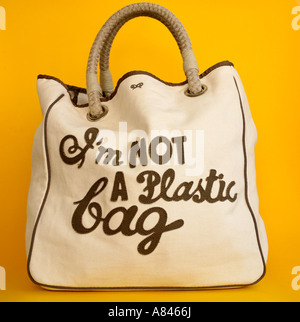 Anya Hindmarch article de mode je ne suis pas un sac en plastique Banque D'Images