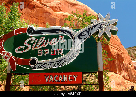 Silver Spur Motel sign trou dans la roche, de l'Utah Banque D'Images