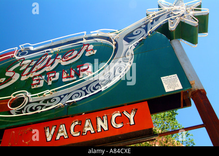 Silver Spur Motel sign au trou dans la roche, de l'Utah Banque D'Images