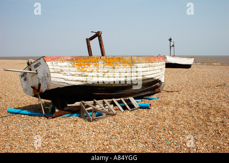 Bateaux de pêche d'Aldeburgh, dans le Suffolk, en Angleterre. Banque D'Images