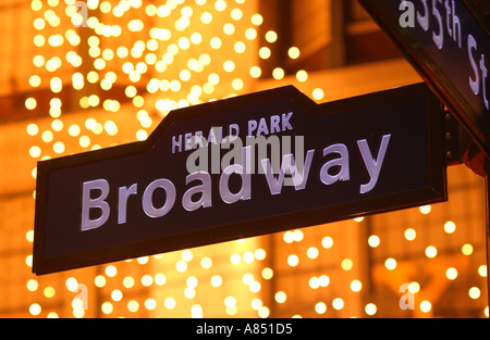 Herald Park/ Broadway Sign Banque D'Images