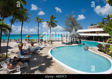 Barbados Beach Club, Maxwell, près de St Lawrence Gap, Côte Sud, Barbados, Caribbean Banque D'Images