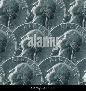 Pièces De Monnaie Dollar trimestre Banque D'Images