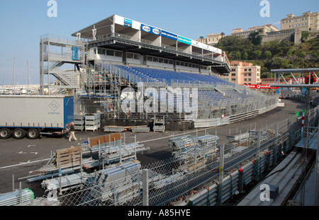 Monaco célèbre piste Grand Prix vue des stands, Port Hercule, Monaco-Ville, Monaco Banque D'Images