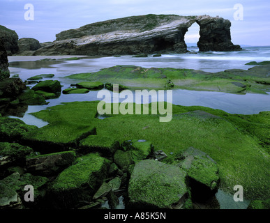 Plage de PRAIA COMME CATEDRAIS, RIBADEO, PROVINCE DE LUGO, Galice, Espagne Banque D'Images