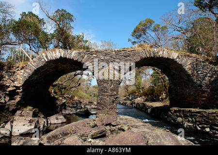 Vieux Pont Déversoir à Killarney Nationalpark, dans le comté de Kerry dans l'ouest de l'Irlande Banque D'Images