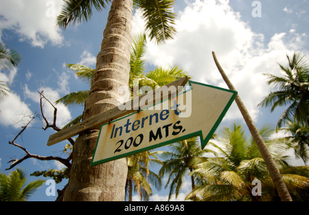 Signe de l'Internet dans les Caraïbes Banque D'Images