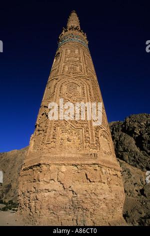 La province de Ghor en Afghanistan Minaret de Djam 12ème siècle découvert par des archéologues en 1957 Banque D'Images