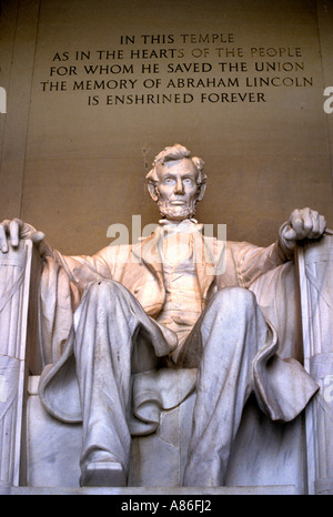 United States USA Washington D.C. Président Abraham Lincoln Banque D'Images