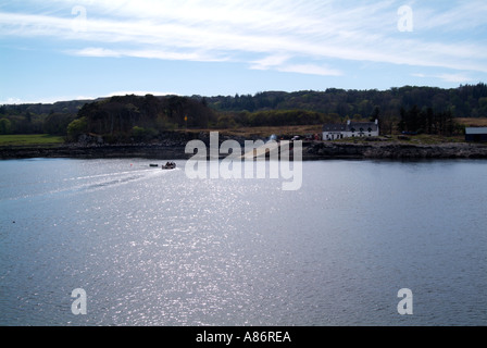 Traversée en ferry à l'île d'Ulva Isle of Mull Hébrides intérieures son d'ulva herritage center Banque D'Images