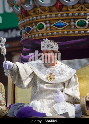 Gabriel King balade en parade du Mardi Gras, Lafayette LA USA Banque D'Images