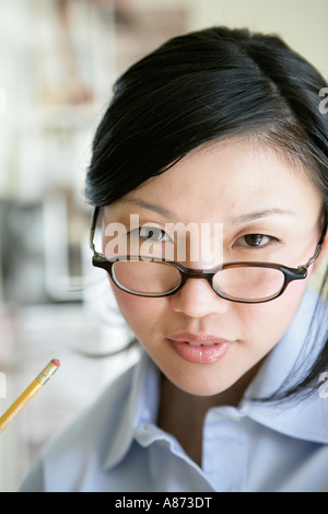 Jeune femme, close-up Banque D'Images